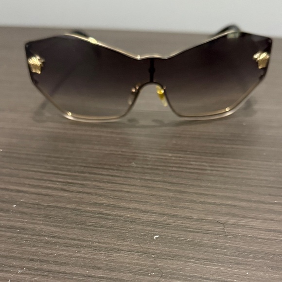 Versace Accessories - Versace Gold Frame Sunglasses with Black Lenses